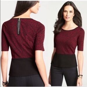 Ann Taylor Leopard Print Ponte Knit Top